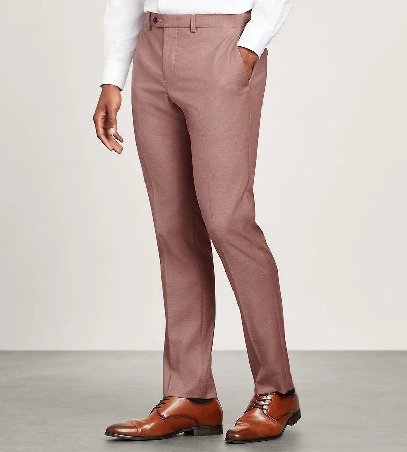 Modern Fit Dark Rose Solid Suit Pants
