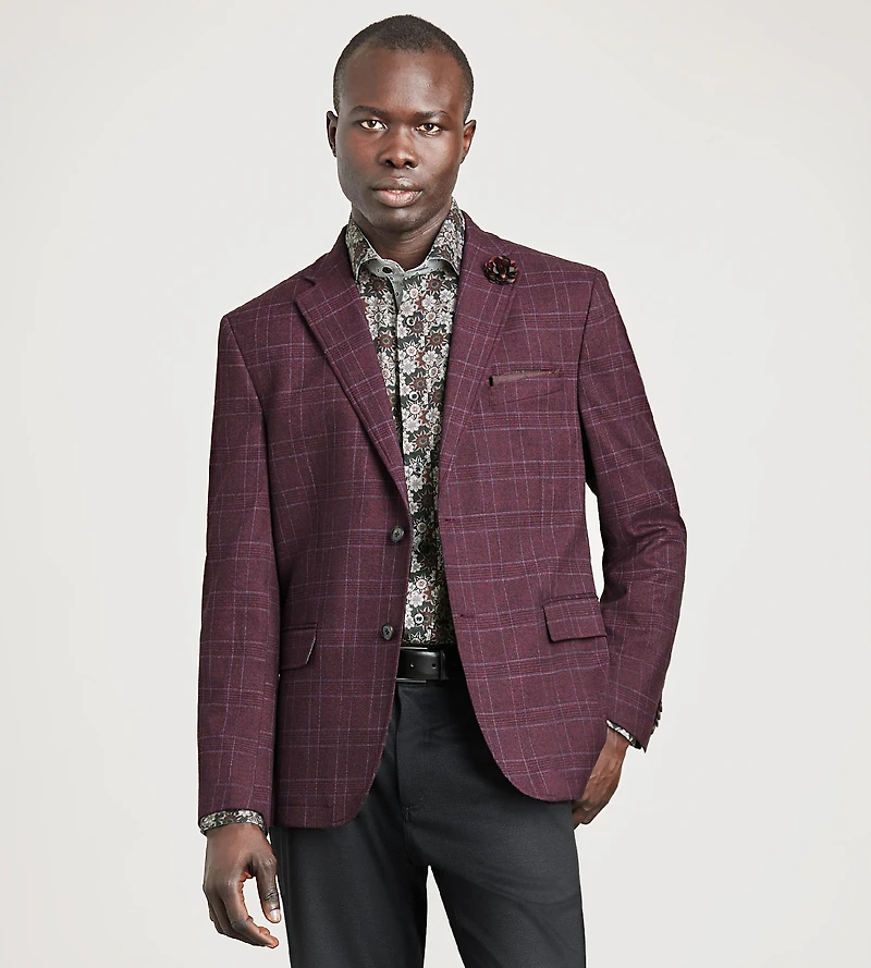 Modern Fit Woven Plaid Sport Jacket