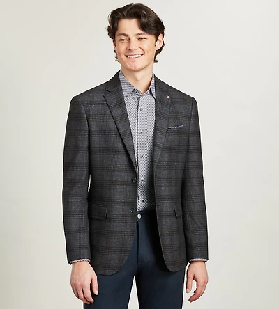 Modern Fit Woven Plaid Sport Jacket