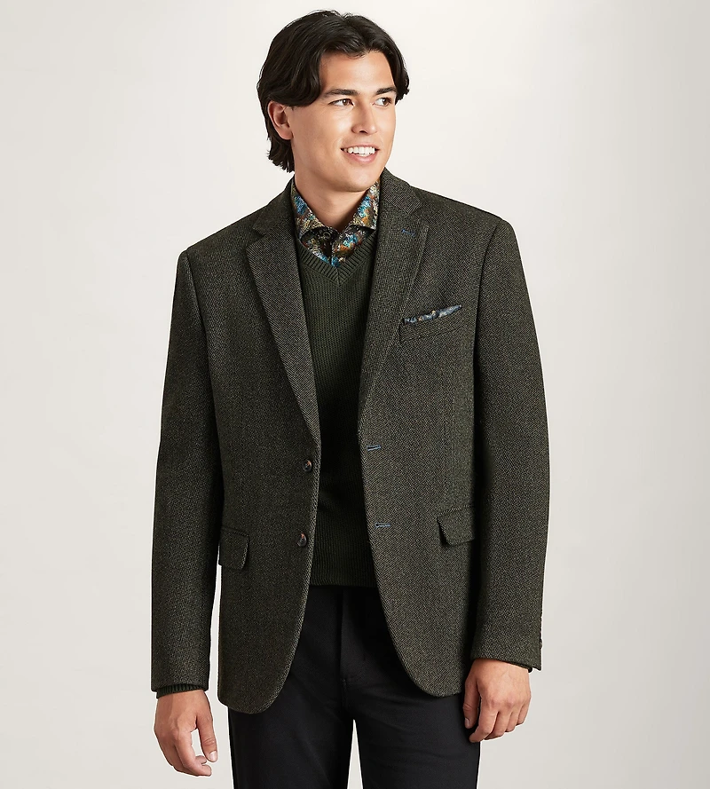 Modern Fit Woven Tweed Sport Jacket