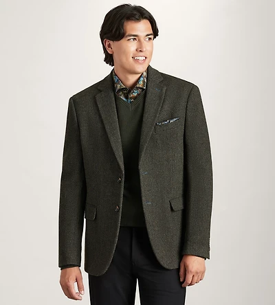 Modern Fit Woven Tweed Sport Jacket