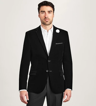 Slim Fit Black Velvet Tuxedo Jacket