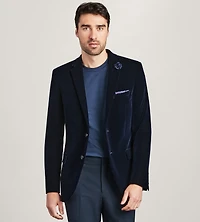 Slim Fit Navy Velvet Tuxedo Jacket