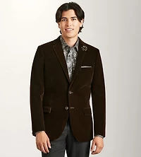 Slim Fit Brown Velvet Tuxedo Jacket