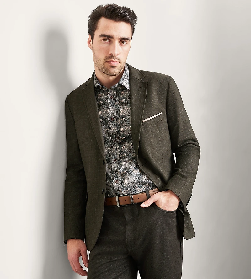 Modern Fit Woven Texture Sport Jacket