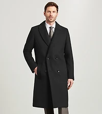 Modern Fit Double Breasted Long Top Coat