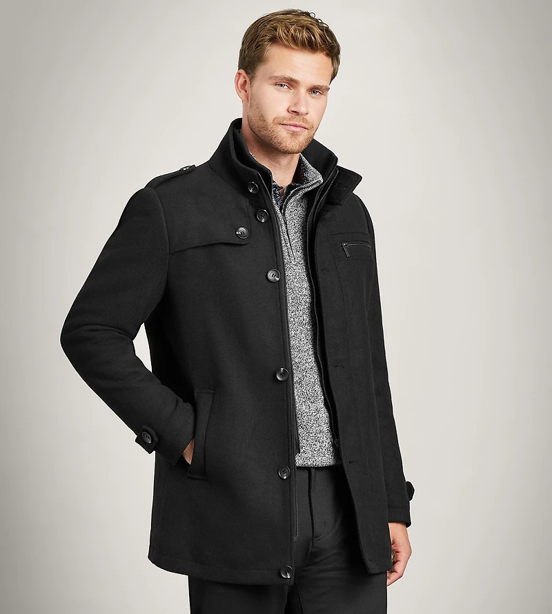 Modern Fit Mid-Length Field Coat with Bib