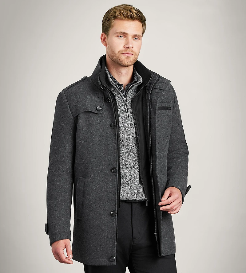 Modern Fit Mid-Length Field Coat with Bib