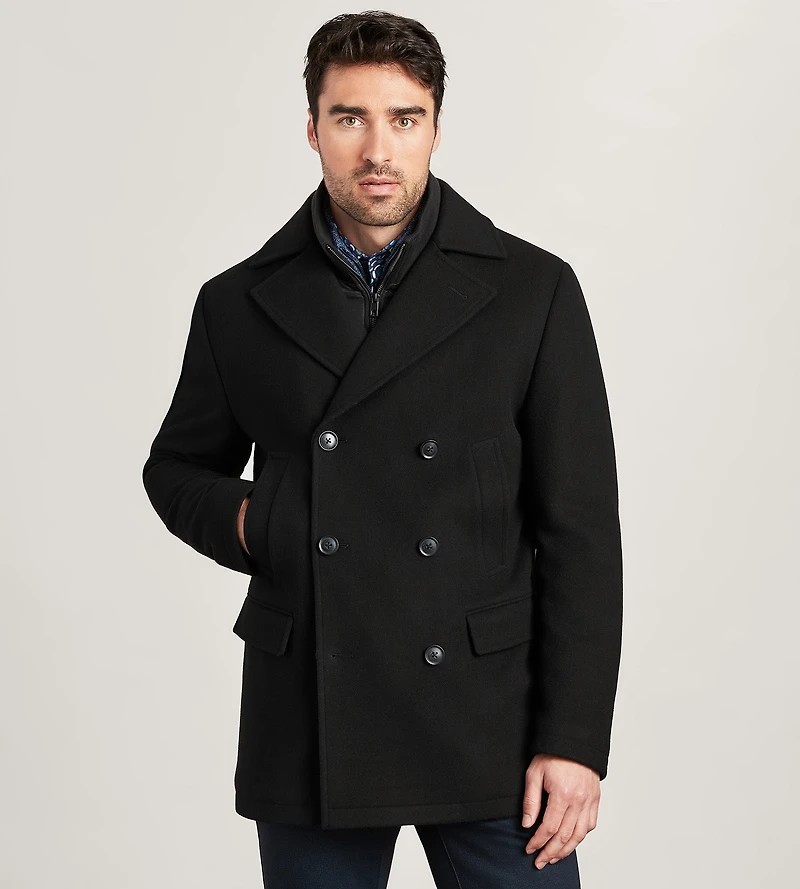 Slim Fit Wool Peacoat