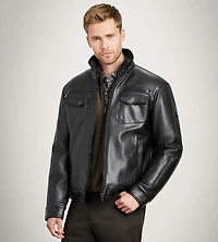 Modern Fit Vegan Leather Jacket