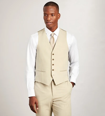 Modern Fit 360° Stretch Tan Suit Separate Vest