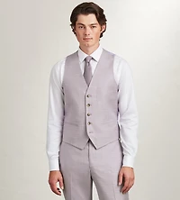 Pale Purple Solid Suit Vest