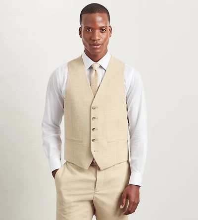 Wheat Solid Suit Vest