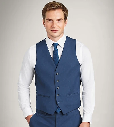 Indigo Solid Suit Vest