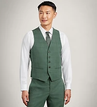 Green Windowpane Suit Vest