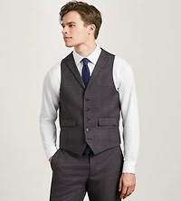 Burgundy Plaid Suit Vest