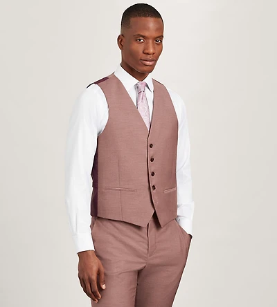 Dark Rose Solid Suit Vest