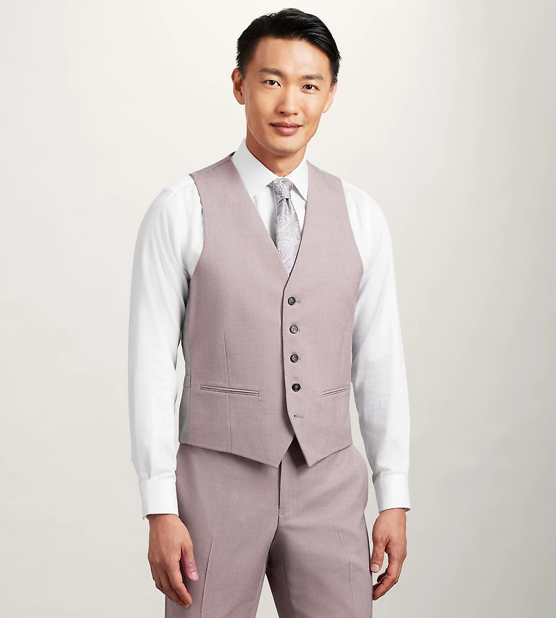 Purple Solid Suit Vest