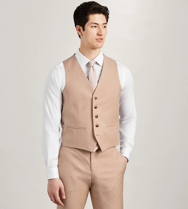 Blush Solid Suit Vest