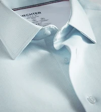 Slim Fit 360° Stretch Knit Non-Iron Soft Touch Geo Print Jersey Dress Shirt