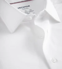 Chemise habillée jacquard à manches courtes, coupe ajustée, maille extensible 360°, infroissable et douce au toucher