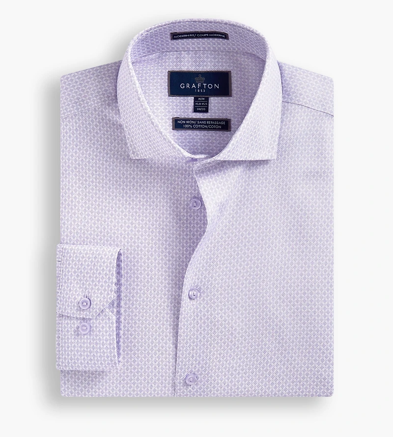 Modern Fit Geo Print Non-Iron Dress Shirt