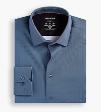 Slim Fit 360° Stretch Soft Touch Jacquard Print Jersey Dress Shirt