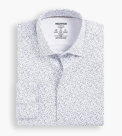 Slim Fit 360° Stretch Soft Touch Botanical Print Jersey Dress Shirt