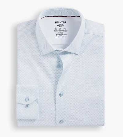 Slim Fit 360° Stretch Soft Touch Geo Print Jersey Dress Shirt