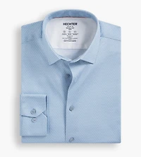 Slim Fit 360° Stretch Soft Touch Geo Print Jersey Dress Shirt