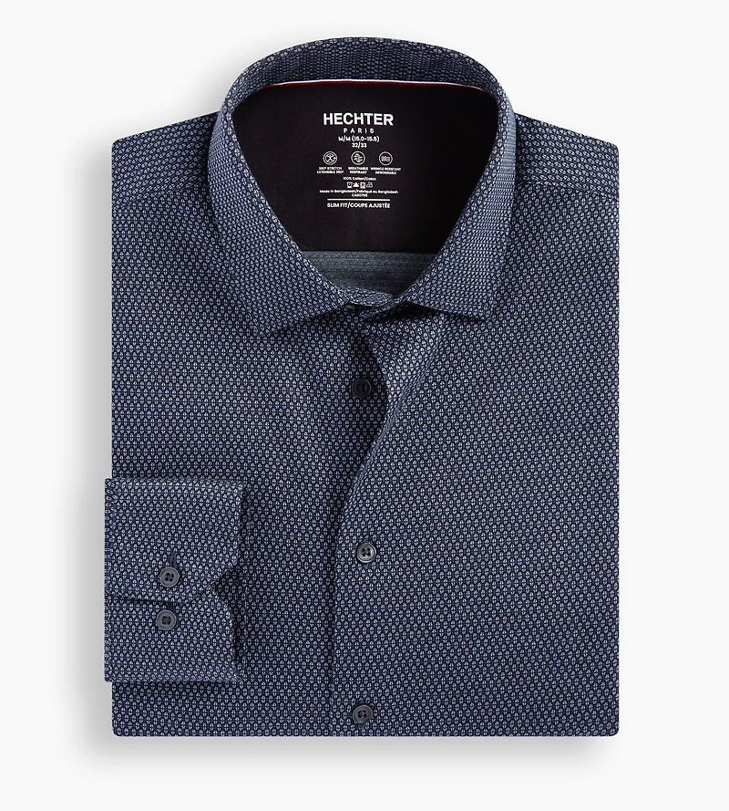 Slim Fit 360° Stretch Soft Touch Jacquard Jersey Dress Shirt