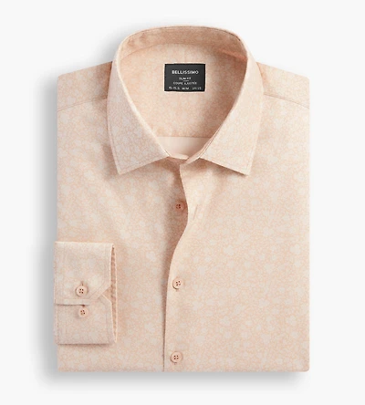 Slim Fit Non-Iron Printed Sateen Dress Shirt
