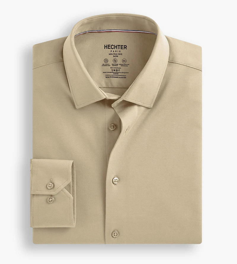Slim Fit 360° Stretch Knit Non-Iron Soft Touch Jersey Dress Shirt