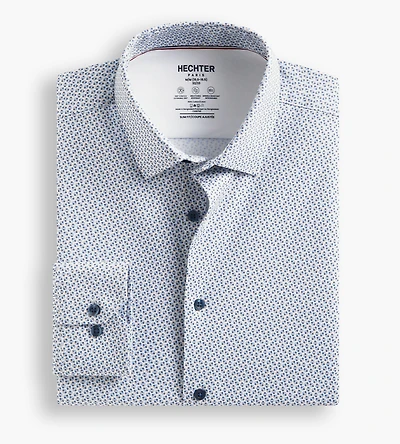 Slim Fit 360 Stretch Knit Non-Iron Soft Touch Geo Print Jersey Dress Shirt