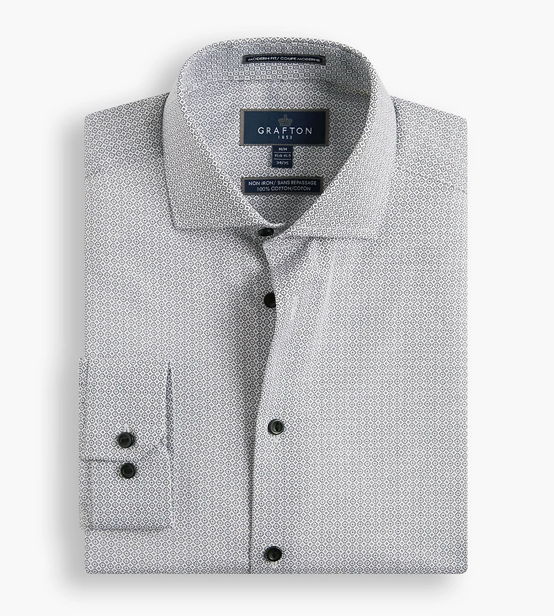 Modern Fit Geo Print Dress Shirt