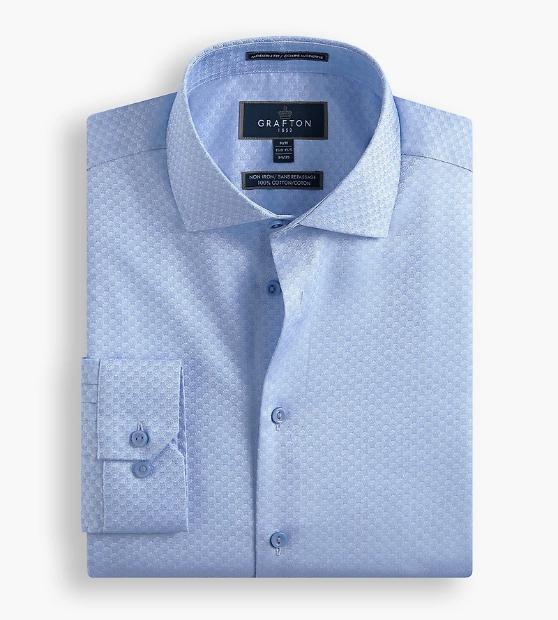 Modern Fit Jacquard Non-Iron Dress Shirt