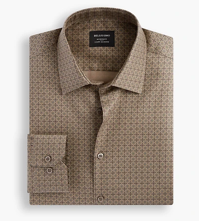 Modern Fit Non- Iron Printed Sateen Dress Shirt