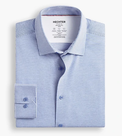 Slim Fit 360° Stretch Knit Non-Iron Soft Touch Jacquard Jersey Dress Shirt