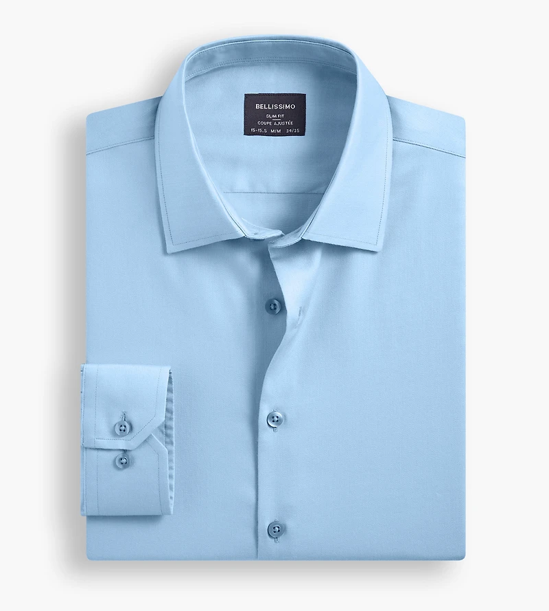 Slim Fit Non-Iron Sateen Dress Shirt