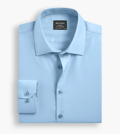 Chemise habillée en satinette sans repassage coupe moderne