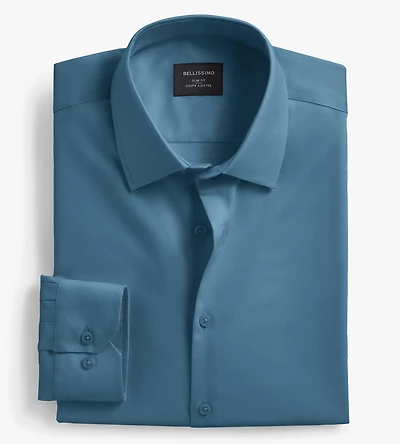 Slim Fit Non- Iron Sateen Dress Shirt