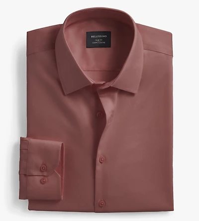 Slim Fit Non-Iron Sateen Dress Shirt
