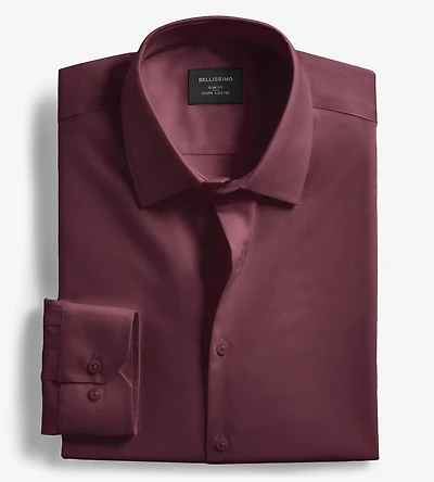 Slim Fit Non- Iron Sateen Dress Shirt