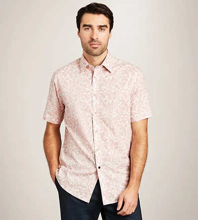 Chemise décontractée à manches courtes en lin textur