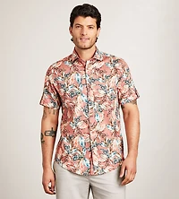 Short Sleeve Tropical Print Casual Shirt