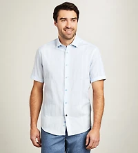 Chemise décontractée à manches courtes en seersucker extensible