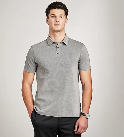 Hechter Paris Modern Fit Geo Pattern Structured Collar Polo