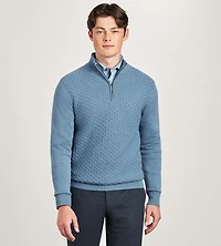 Long Sleeve Cotton Merino Blend 1/4 Zip Sweater
