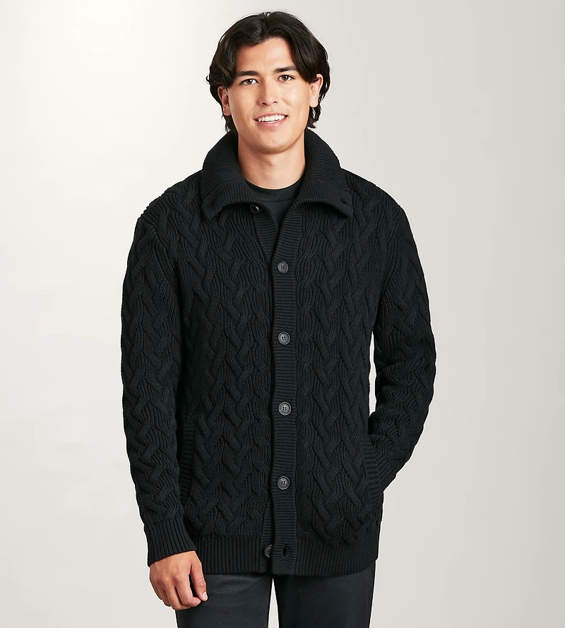 Long Sleeve Cable Knit Cardigan