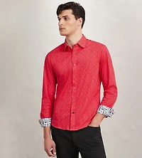 Modern Fit Long Sleeve Floral Pattern 360 Stretch Sport Shirts